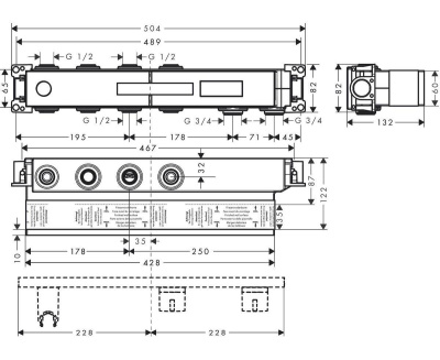Hansgrohe Скрытая часть для 2 потребит RainSelect Hansgrohe, артикул 1640