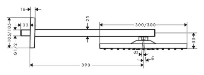 Hansgrohe Верхний душ с держателем Raindance E Hansgrohe, артикул м